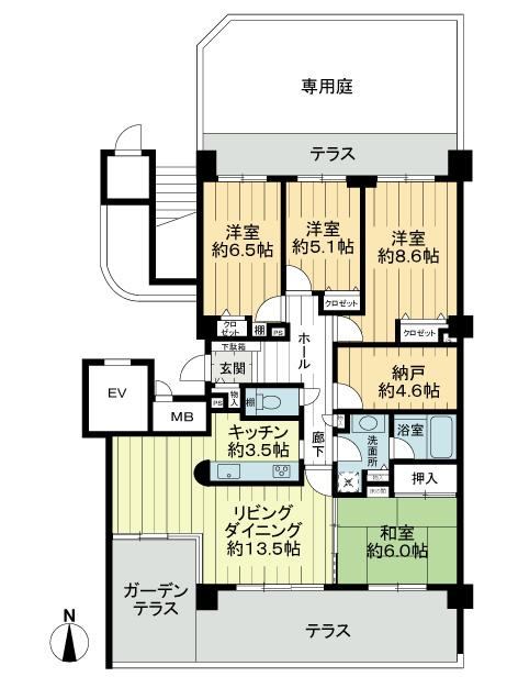 Floor plan. 4LDK + S (storeroom), Price 29,800,000 yen, The area occupied 103.3 sq m
