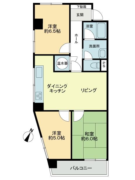 Floor plan. 3LDK, Price 6.3 million yen, Occupied area 59.03 sq m , Balcony area 5.4 sq m floor plan