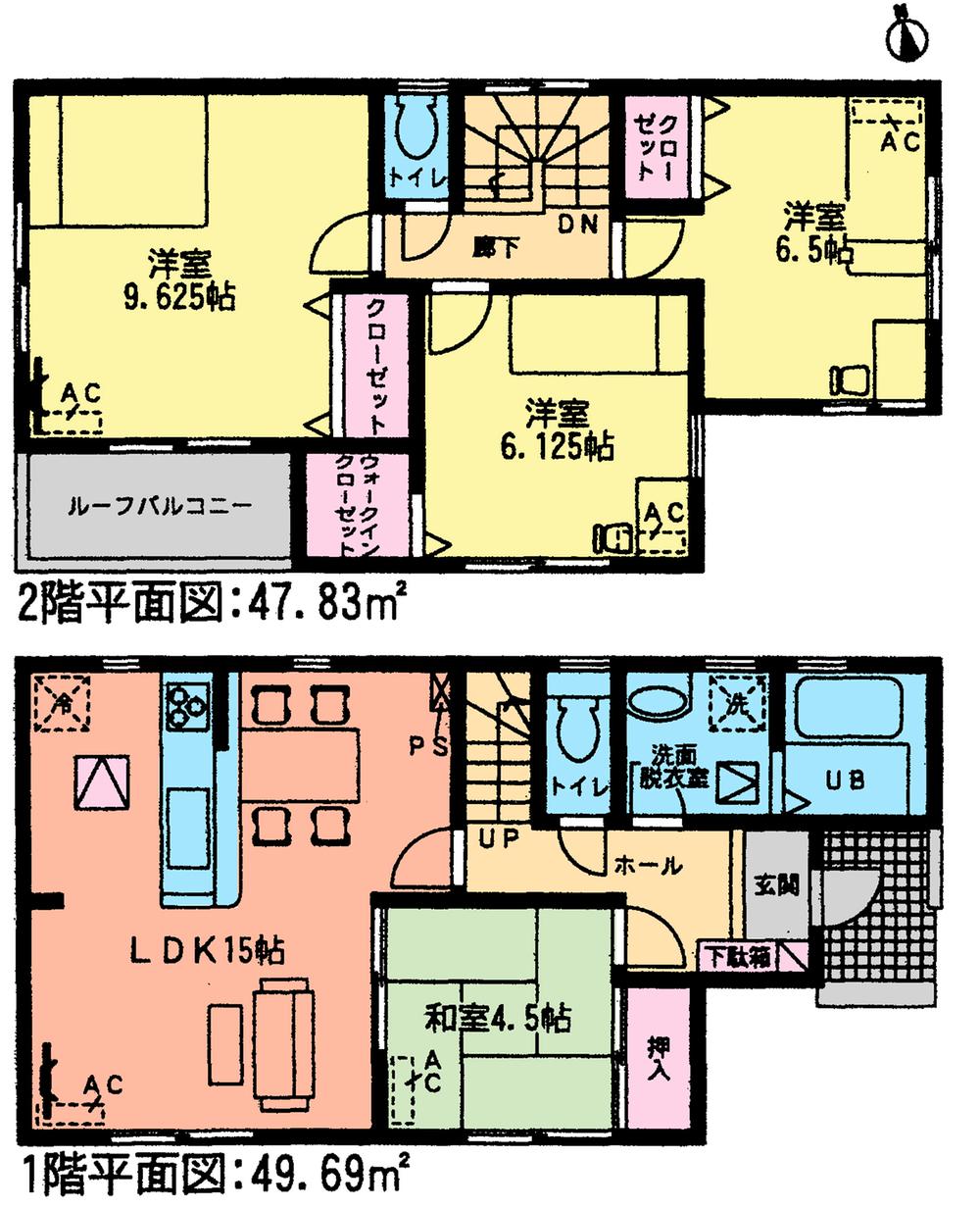 Floor plan. (3 Building), Price 33,500,000 yen, 4LDK, Land area 119.82 sq m , Building area 97.52 sq m