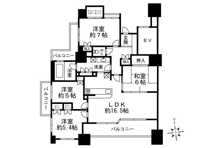Floor plan. 4LDK, Price 44,900,000 yen, Footprint 94.8 sq m , Balcony area 22.78 sq m