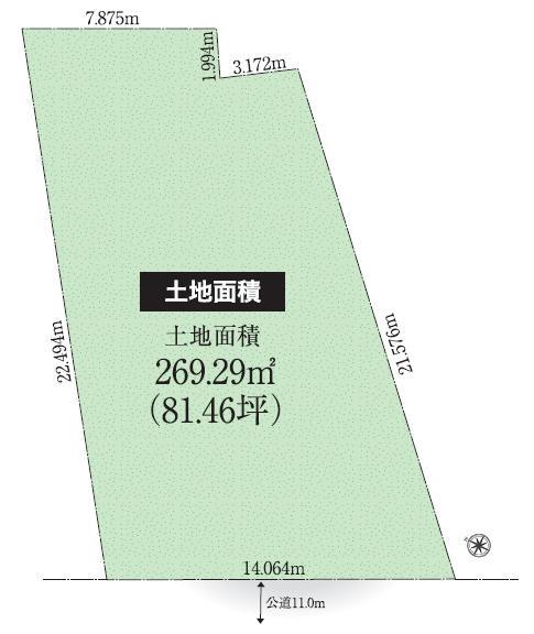 Compartment figure. Land price 42,800,000 yen, Land area 269.29 sq m