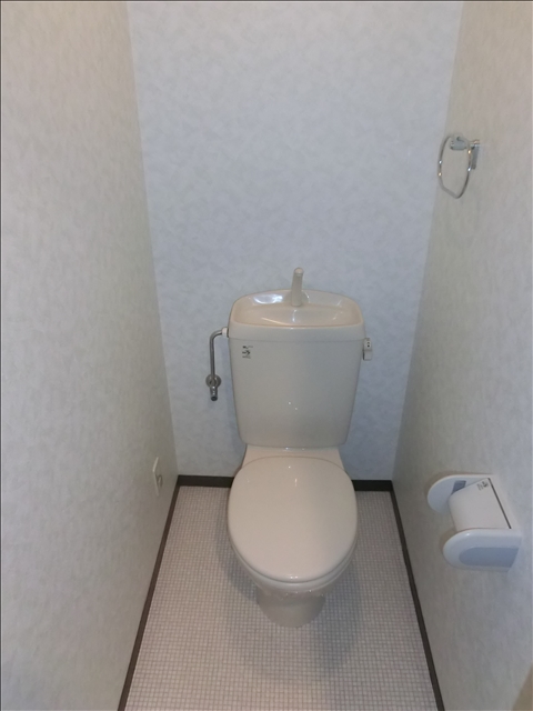 Toilet. There is a feeling of cleanliness in the toilet of white keynote