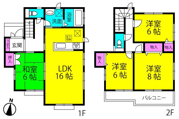 Floor plan. 33,800,000 yen, 4LDK, Land area 165.57 sq m , Building area 99.39 sq m