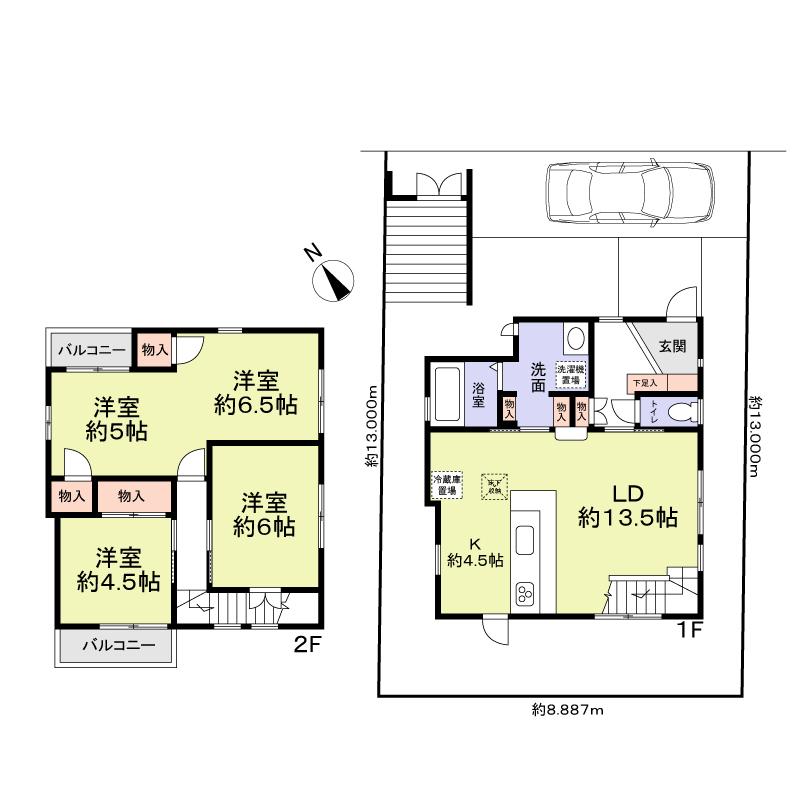 Floor plan. 29,900,000 yen, 3LDK, Land area 115.53 sq m , Building area 91.6 sq m