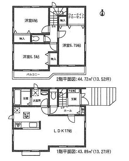 Floor plan. (1 Building), Price 28.8 million yen, 3LDK, Land area 113.04 sq m , Building area 88.61 sq m