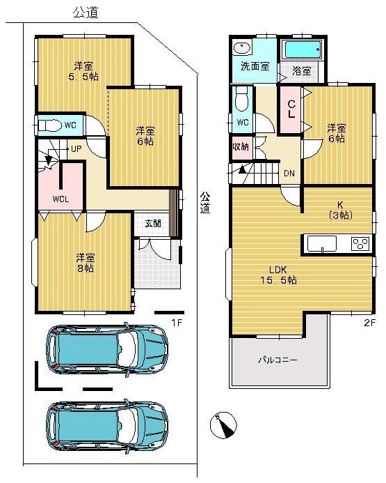 Floor plan. 30 million yen, 4LDK, Land area 100.63 sq m , Building area 110.14 sq m