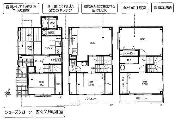 Floor plan. 29,800,000 yen, 5LDKK, Land area 68 sq m , Building area 115.15 sq m