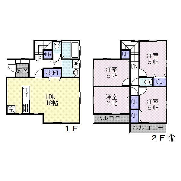 Floor plan. 35,500,000 yen, 4LDK, Land area 130.22 sq m , Building area 101.02 sq m