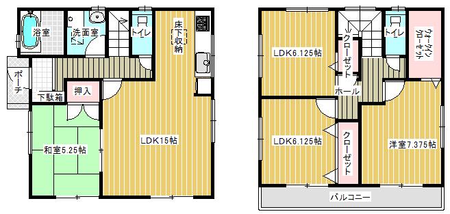 Floor plan. 26,800,000 yen, 4LDK, Land area 136.87 sq m , Building area 96.9 sq m