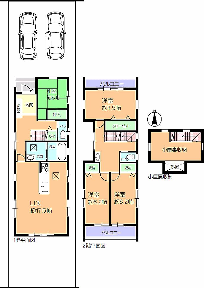 Floor plan. 35,800,000 yen, 4LDK + S (storeroom), Land area 122 sq m , Building area 110.13 sq m