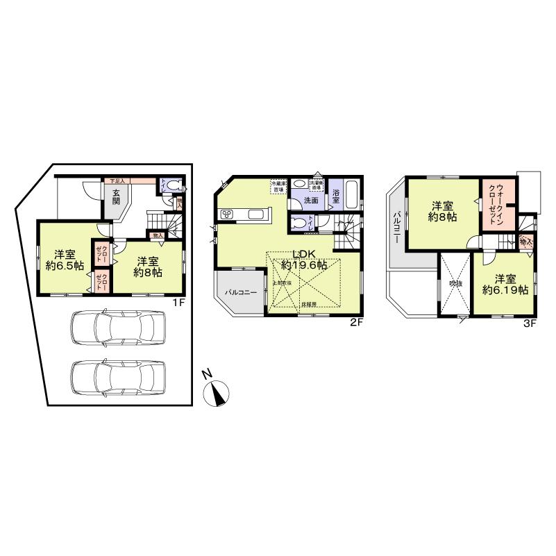 Floor plan. (A section), Price 37,800,000 yen, 4LDK+S, Land area 95.81 sq m , Building area 117.89 sq m