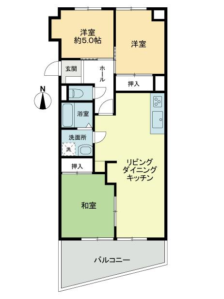Floor plan. 3LDK, Price 12.5 million yen, Occupied area 69.97 sq m , Balcony area 14.68 sq m floor plan