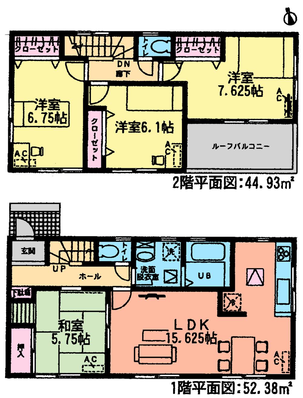 Floor plan. (1 Building), Price 31,900,000 yen, 4LDK, Land area 138.83 sq m , Building area 97.31 sq m