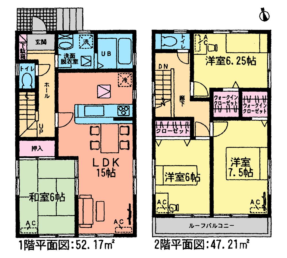 Floor plan. (3 Building), Price 33,900,000 yen, 4LDK, Land area 124 sq m , Building area 99.38 sq m