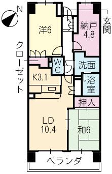 Floor plan. 2LDK + S (storeroom), Price 16.8 million yen, Occupied area 68.31 sq m , Balcony area 8.99 sq m