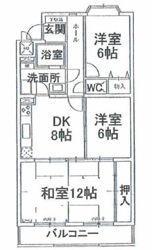Floor plan. 3DK, Price 15.8 million yen, Occupied area 72.28 sq m , Balcony area 7.68 sq m floor plan