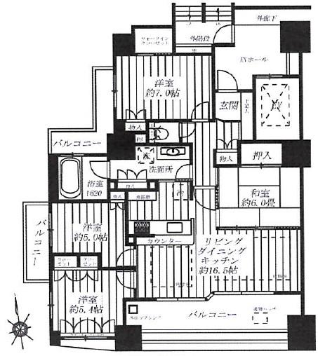 Floor plan. 4LDK, Price 44,900,000 yen, Footprint 94.8 sq m , Balcony area 22.78 sq m