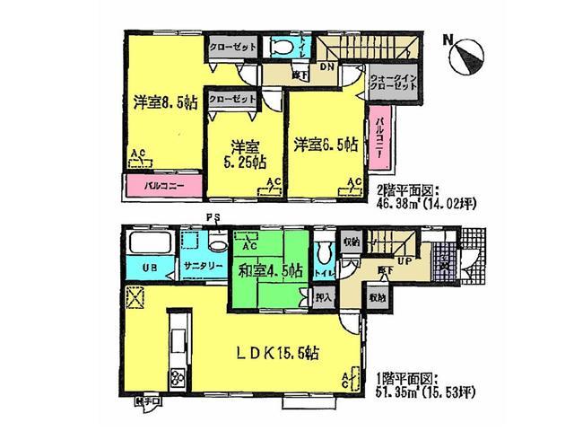 Floor plan. 28.8 million yen, 4LDK, Land area 95.01 sq m , Building area 97.73 sq m floor plan