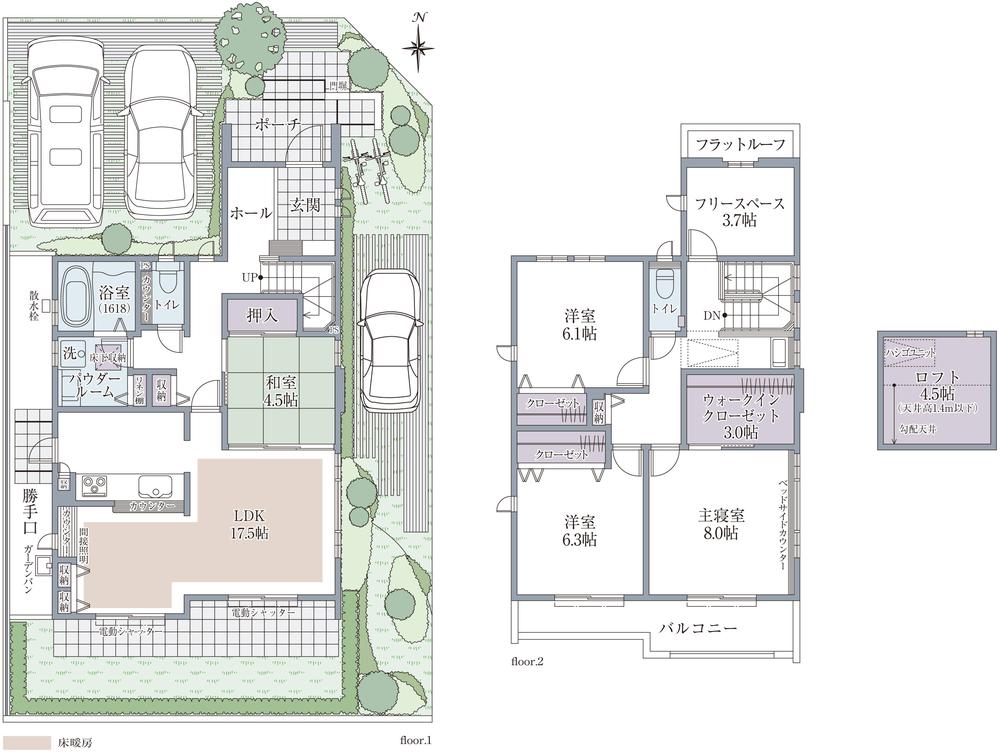 Floor plan. (93 No. land), Price 53,650,000 yen, 4LDK, Land area 173.93 sq m , Building area 125.67 sq m