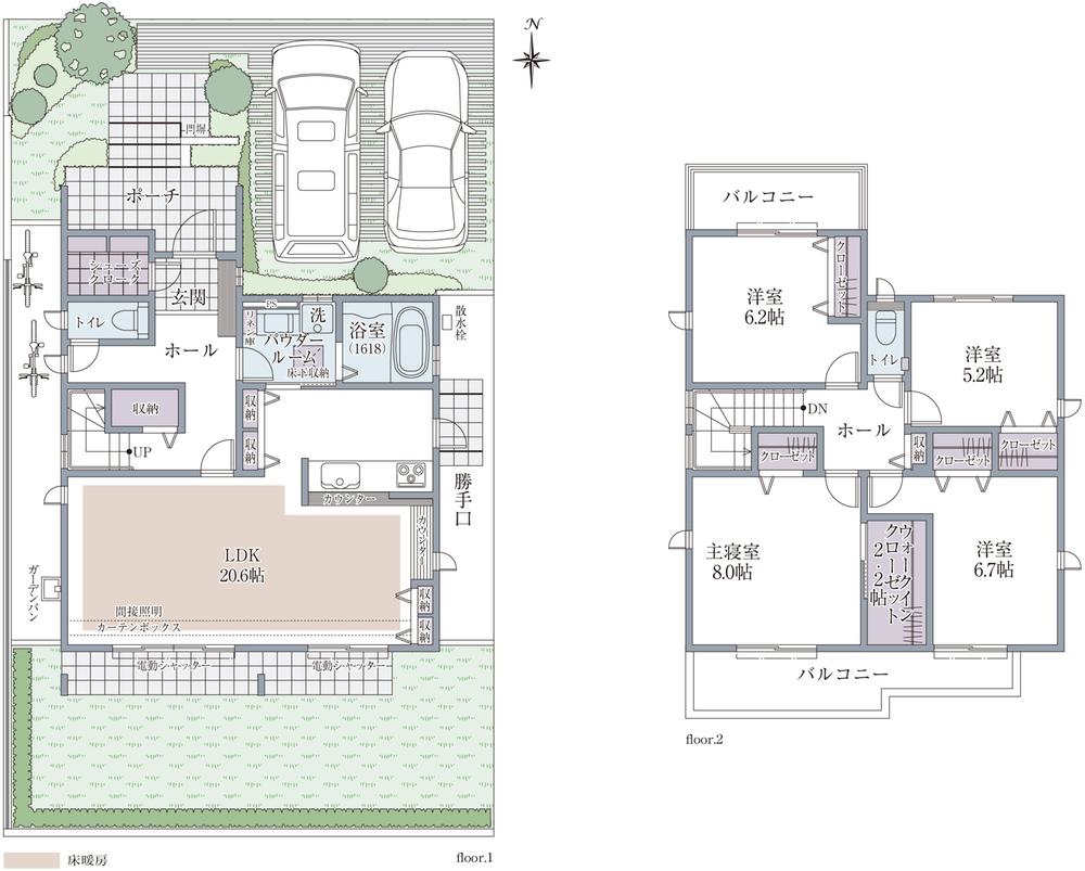 Floor plan. (95 No. land), Price 50,670,000 yen, 4LDK, Land area 173.56 sq m , Building area 121.74 sq m