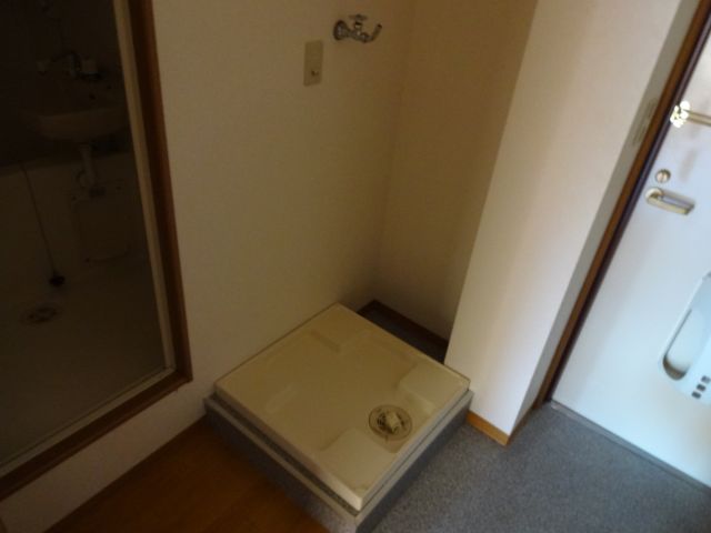 Other room space. There yard waterproof pan with a washing machine in a room