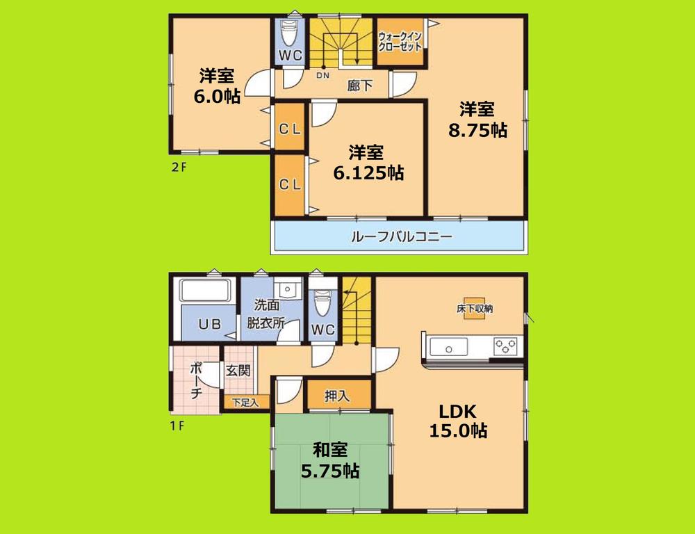 Floor plan. 25,800,000 yen, 4LDK + S (storeroom), Land area 120.86 sq m , Building area 98.14 sq m
