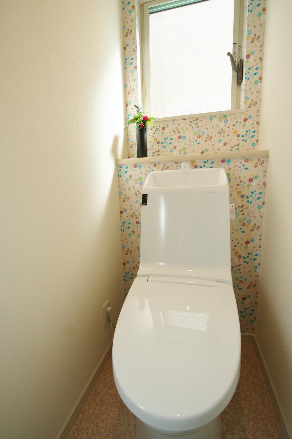 Toilet. The cross of sticking sort accents.