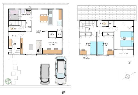 Floor plan. 28,900,000 yen, 3LDK, Land area 138.88 sq m , Building area 105.96 sq m B building floor plan