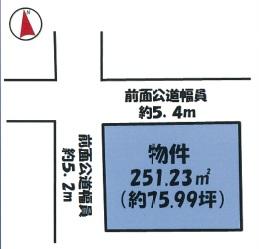 Compartment figure. Land price 9.88 million yen, Land area 251.23 sq m