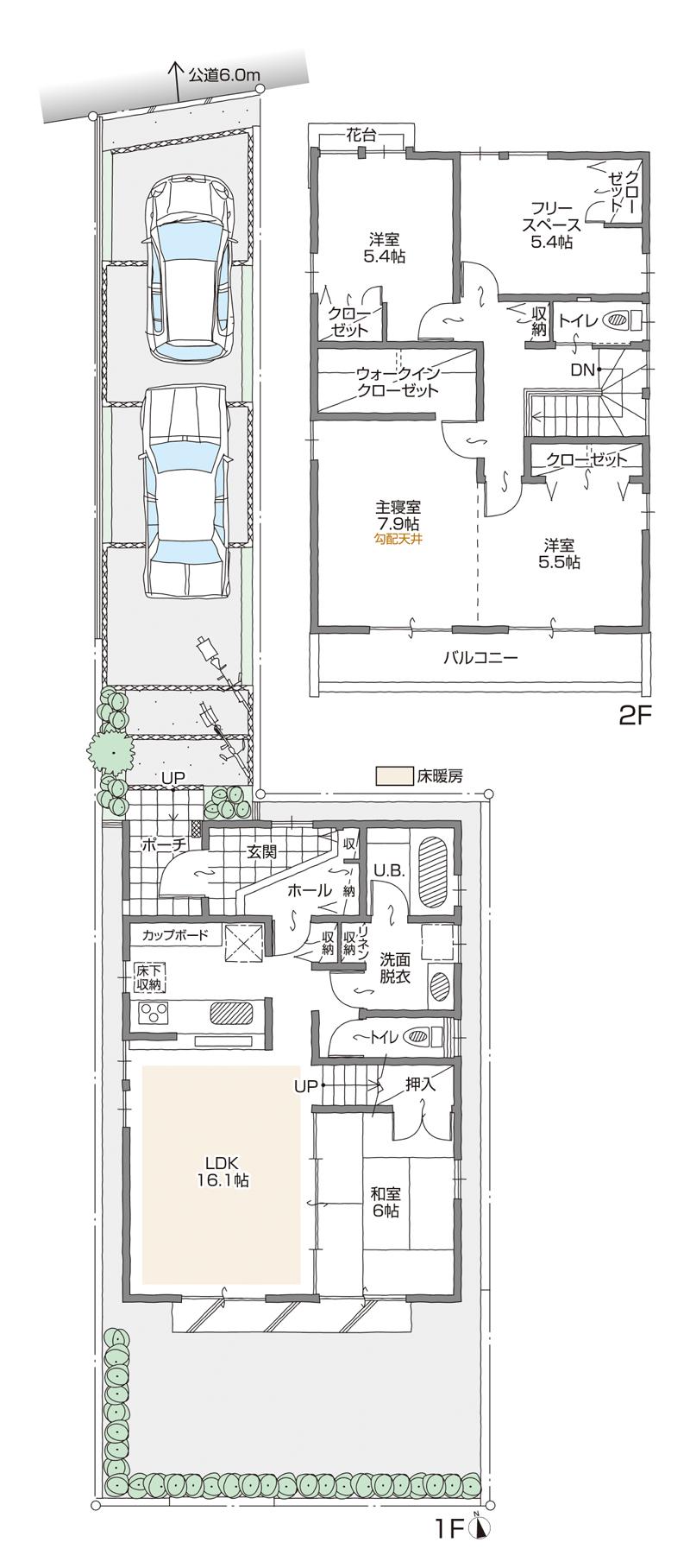 Floor plan. (A Building), Price 27,800,000 yen, 4LDK+2S, Land area 146.51 sq m , Building area 113.18 sq m