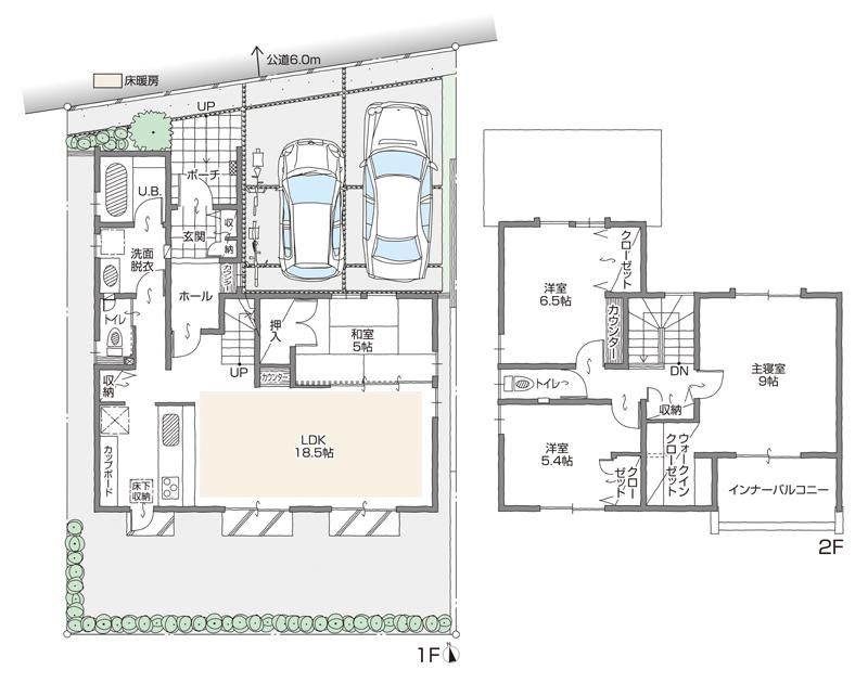 Floor plan. (B Building), Price 31,800,000 yen, 4LDK+S, Land area 142.09 sq m , Building area 107.45 sq m