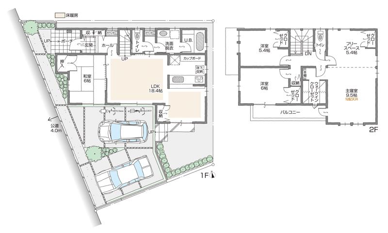 Floor plan. (I Building), Price 33,500,000 yen, 4LDK+2S, Land area 141.75 sq m , Building area 118.84 sq m
