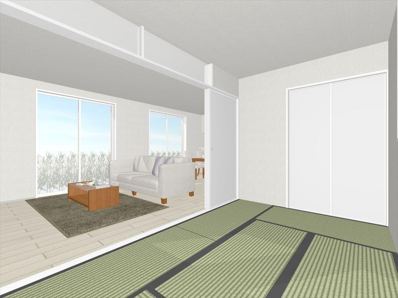 Rendering (introspection). Building B Living ・ Japanese-style image