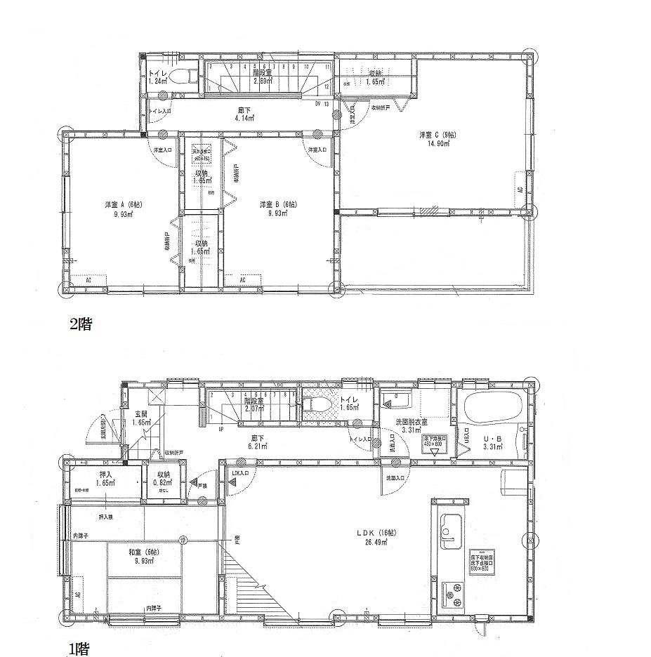 Floor plan. (1 Building), Price 28.8 million yen, 4LDK, Land area 151.95 sq m , Building area 105.15 sq m