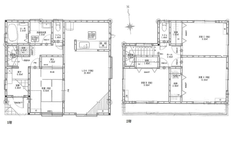 Floor plan. (3 Building), Price 26,800,000 yen, 4LDK, Land area 220.2 sq m , Building area 104.33 sq m