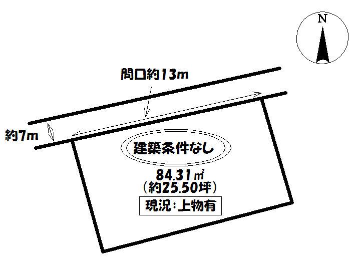 Compartment figure. Land price 7.7 million yen, Land area 84.31 sq m