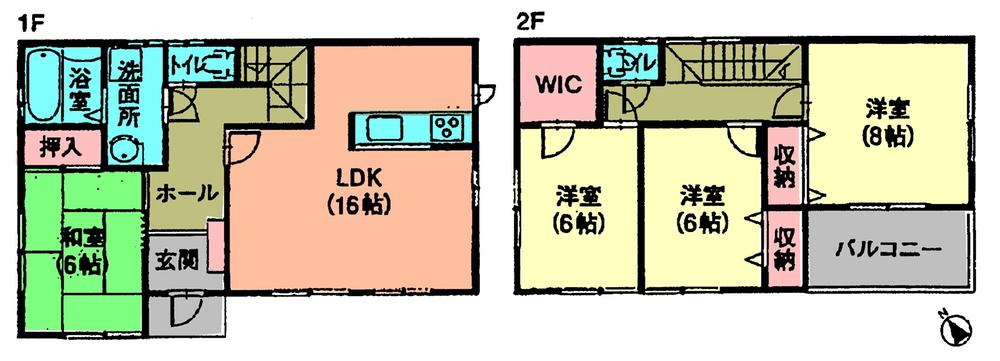 Floor plan. (4 Building), Price 25,800,000 yen, 4LDK, Land area 136.74 sq m , Building area 105.17 sq m
