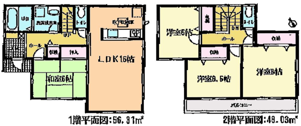 Floor plan. (3 Building), Price 26,800,000 yen, 4LDK, Land area 137.78 sq m , Building area 104.34 sq m