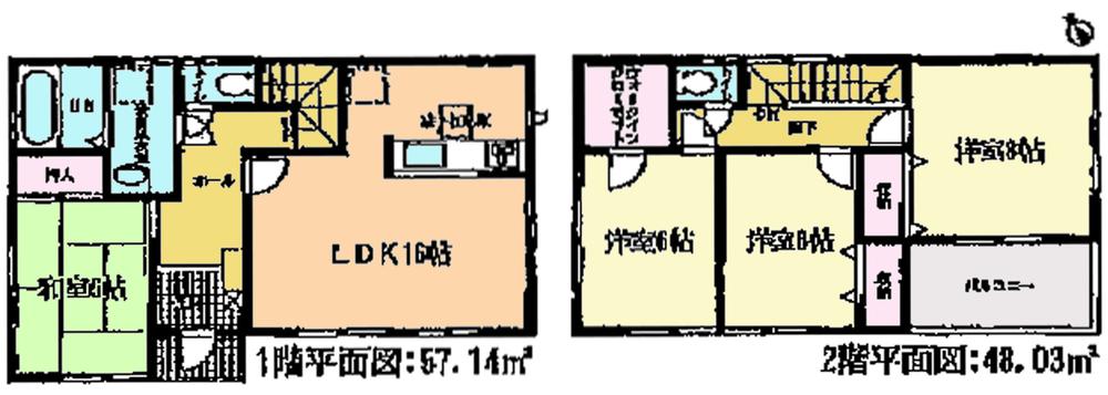 Floor plan. (4 Building), Price 25,800,000 yen, 4LDK, Land area 136.74 sq m , Building area 105.17 sq m