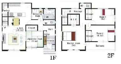 Floor plan. (Building 2), Price 29.5 million yen, 4LDK, Land area 210.29 sq m , Building area 106.11 sq m