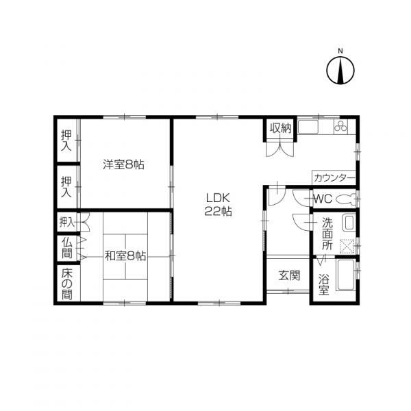 Floor plan. 18,980,000 yen, 2LDK, Land area 354.43 sq m , Is a compact floor plan of the building area 85.29 sq m 2LDK.