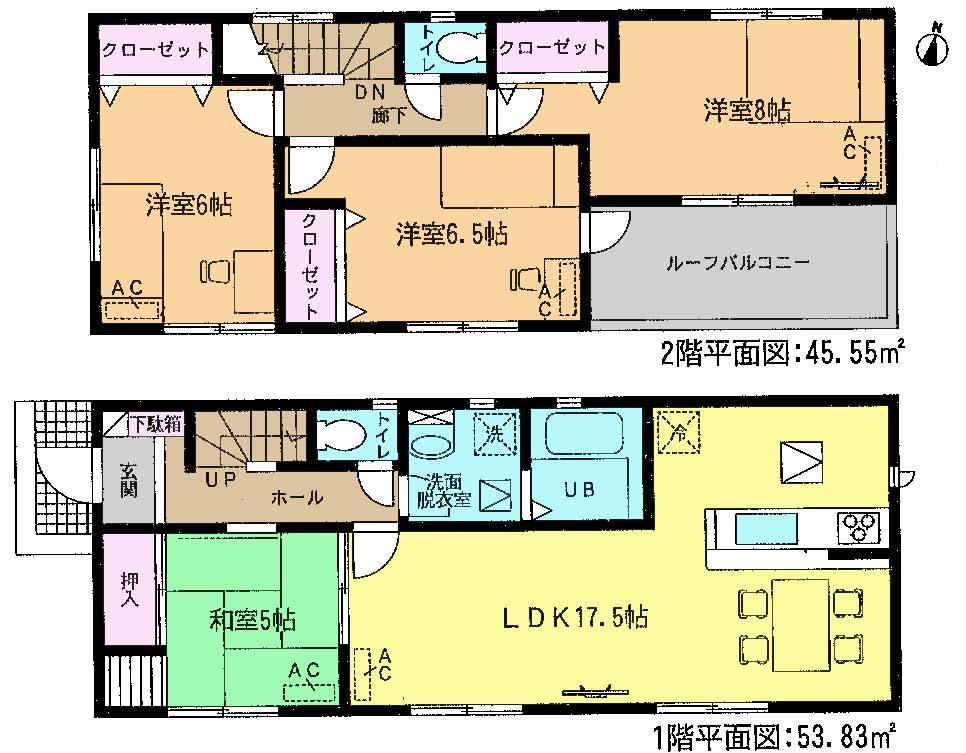Floor plan. 22,800,000 yen, 4LDK, Land area 169.29 sq m , Building area 99.38 sq m