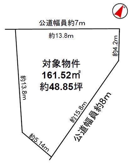 Compartment figure. Land price 9.88 million yen, Land area 161.52 sq m