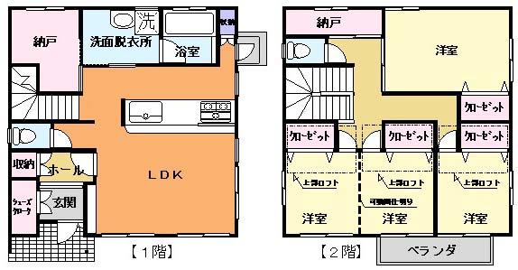 Floor plan. 26,900,000 yen, 4LDK + S (storeroom), Land area 167.81 sq m , Building area 148.22 sq m