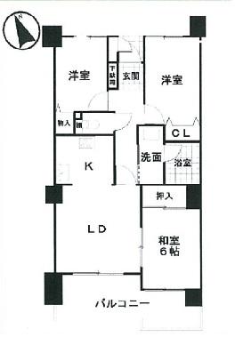 Floor plan. 4DK, Price 12.3 million yen, Occupied area 61.74 sq m