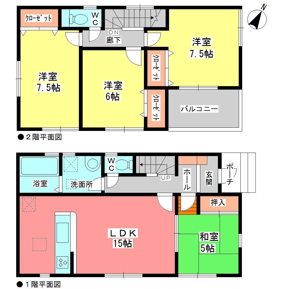 Floor plan. (1 Building), Price 24,900,000 yen, 4LDK, Land area 160.01 sq m , Building area 96.9 sq m