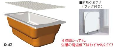 Other Equipment. So as to wrap comfortably the tub from the bottom, It was tightly covered without any gaps in the insulation material according to the tub shape. Firmly suppressed the Ofuro of heat escapes.