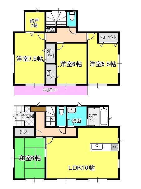 Floor plan. (2), Price 29,900,000 yen, 4LDK+S, Land area 202.63 sq m , Building area 101.65 sq m