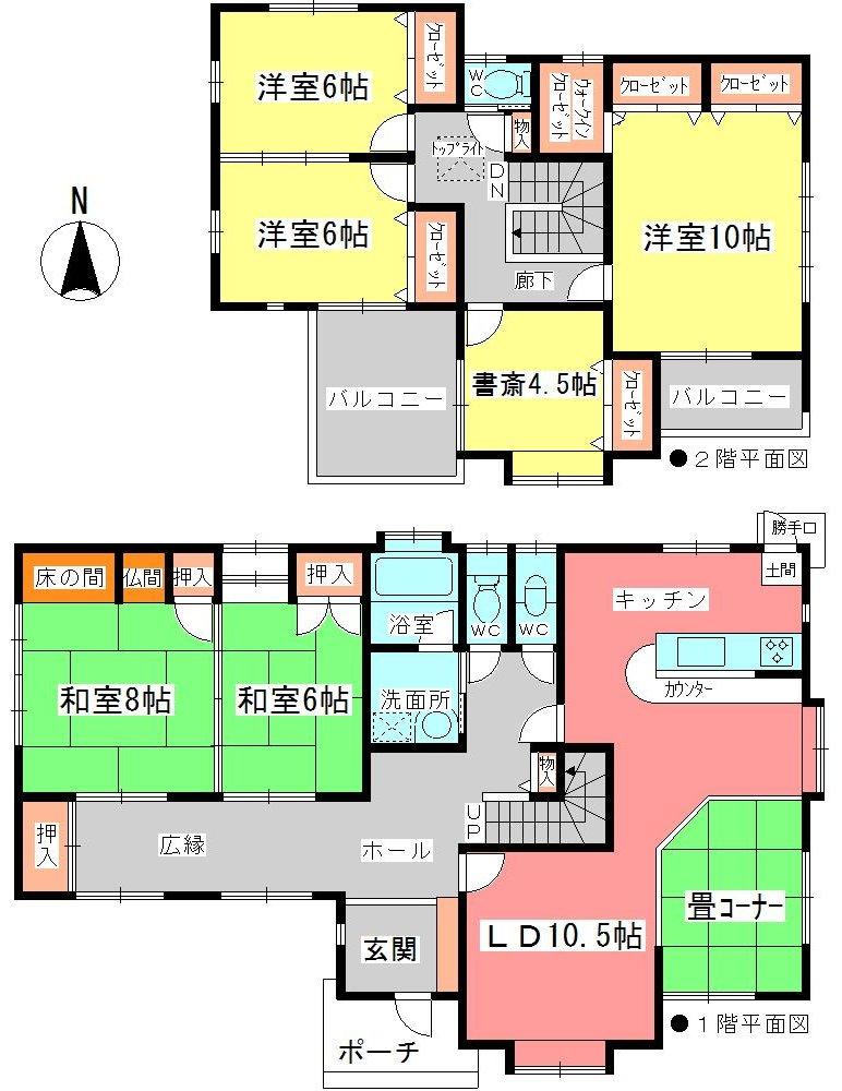 Floor plan. 62 million yen, 6LDK, Land area 322 sq m , Building area 177.64 sq m