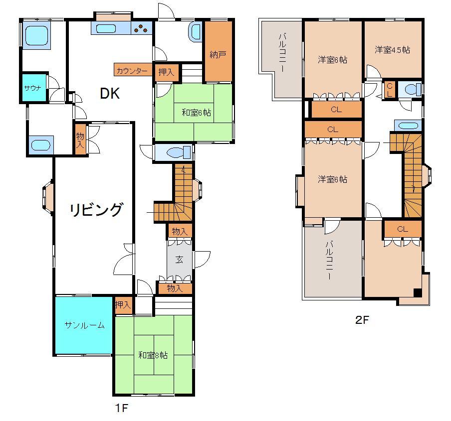 Floor plan. 58 million yen, 5LDK + S (storeroom), Land area 329.62 sq m , Building area 214.46 sq m